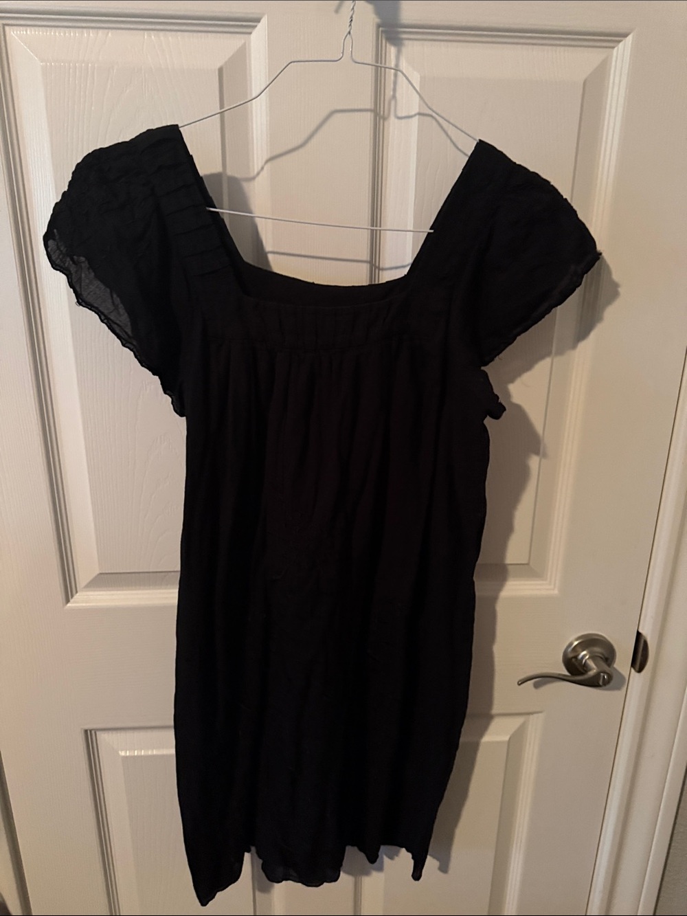 Massimo Black Short Sleeve Square Neck Dress